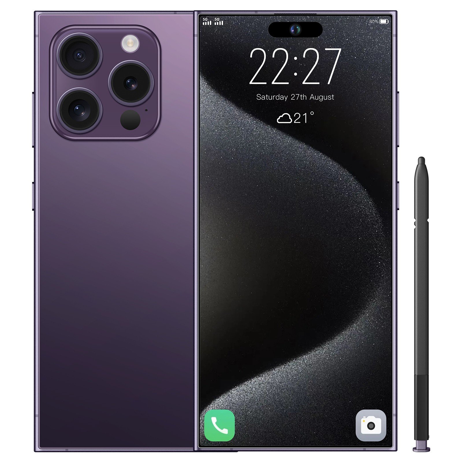 HOT original I16 Phone pro max 7.3 Inch HD Screen Dual 16GB+1TB 5G Android 14 Mobile Phone Large screen HD camera phone